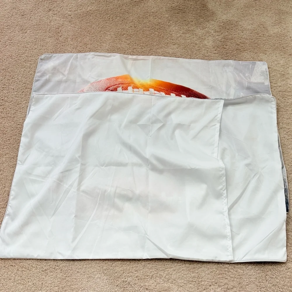 2- NEW Football Pillow Case Standard Shams Bedding -Sports Fan Teen Boys